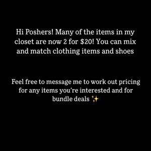 2 for $20 on shoes and clothing ✨